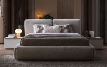 Rusion Yatak Odası Takımı Takım - 2; (Gardırop (1 Ad. 4K Akordiyon Cam Kapaklı Dolap ve 1 Ad. Tek Kapılı Cam Kapaklı Dolap), Karyola (Bazalı), Şifonyer ve Aynası, 2 Ad. Komodin)