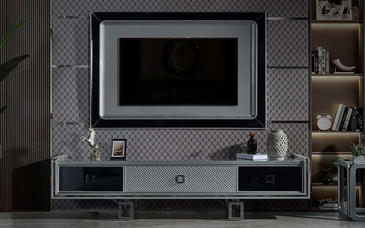 Clive TV Ünitesi (Krom)