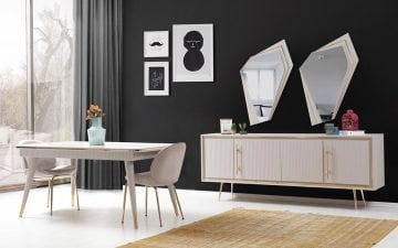 Montiano Yemek Odası Takımı - Krem