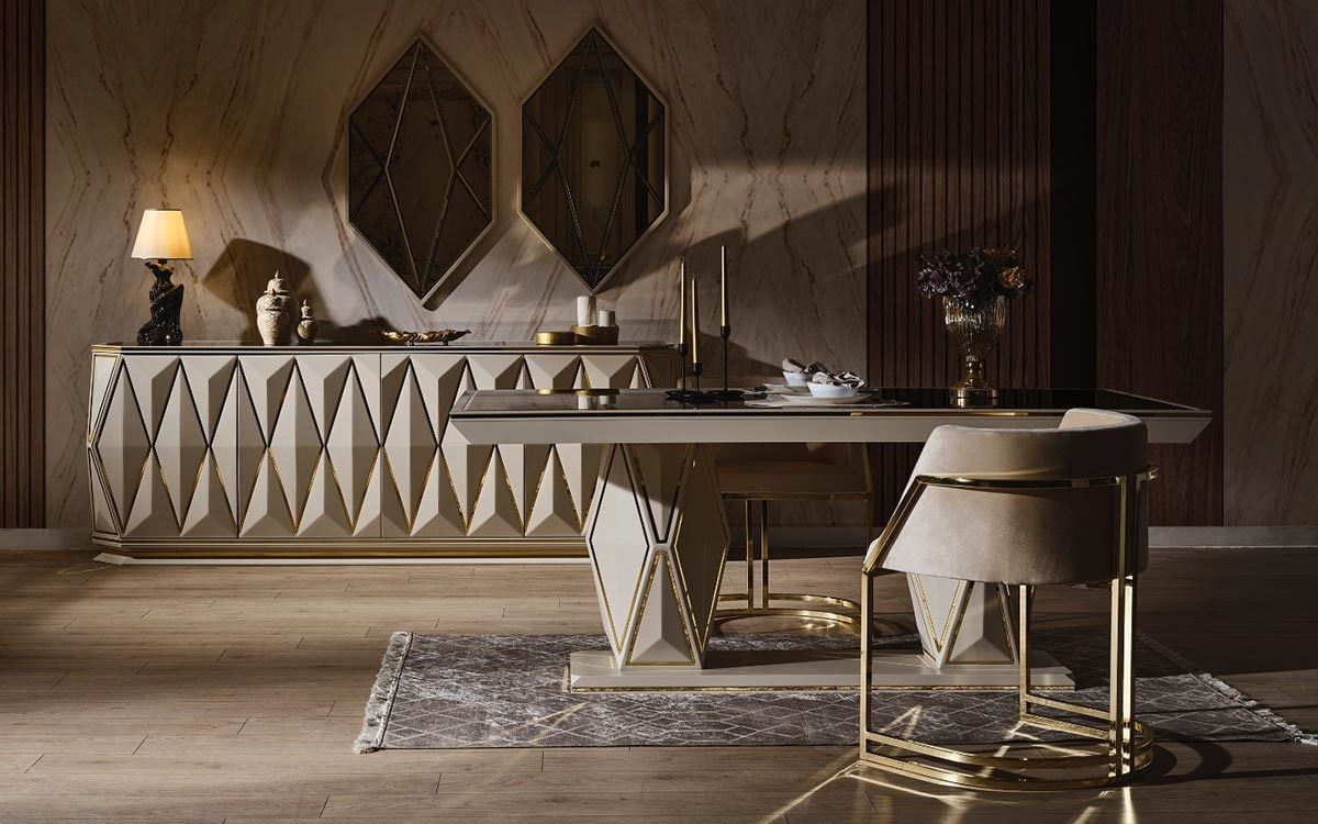 Zümrüt Yemek Odası Takımı - Krem