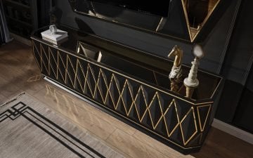 Zümrüt Tv Ünitesi - Siyah Tv Ünitesi (Set)