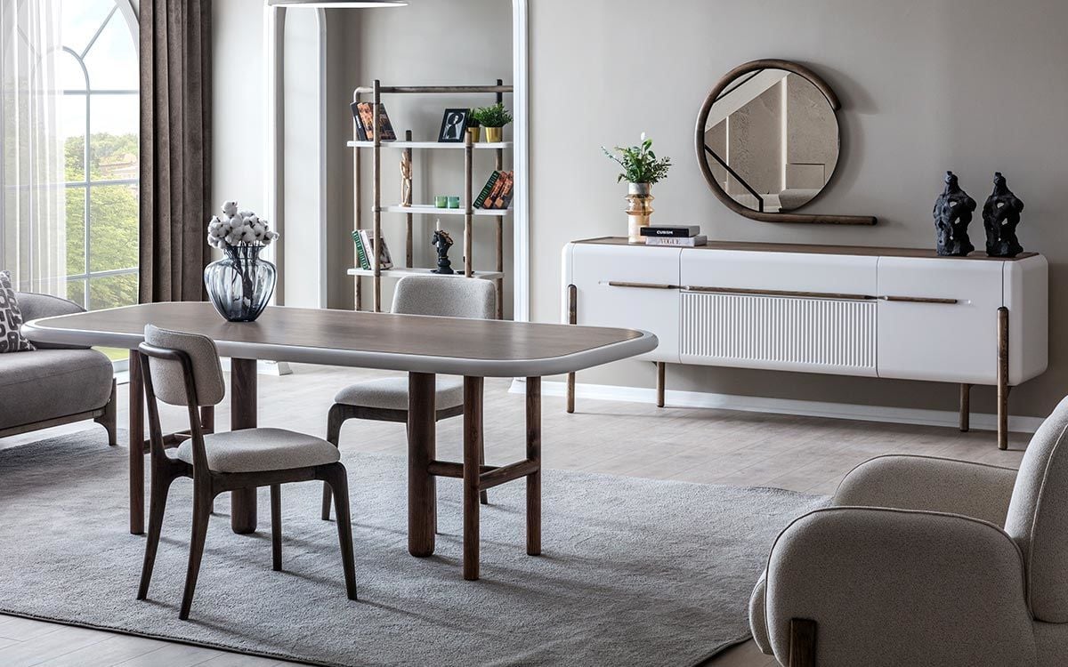Beige Yemek Odası Takımı (Seri Sonu)