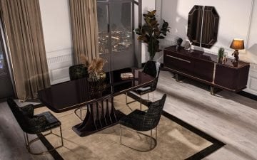 Bianco Yemek Odası Takımı - Mürdüm