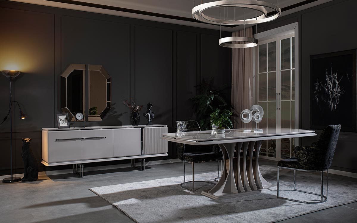 Bianco Yemek Odası Takımı - Pudra