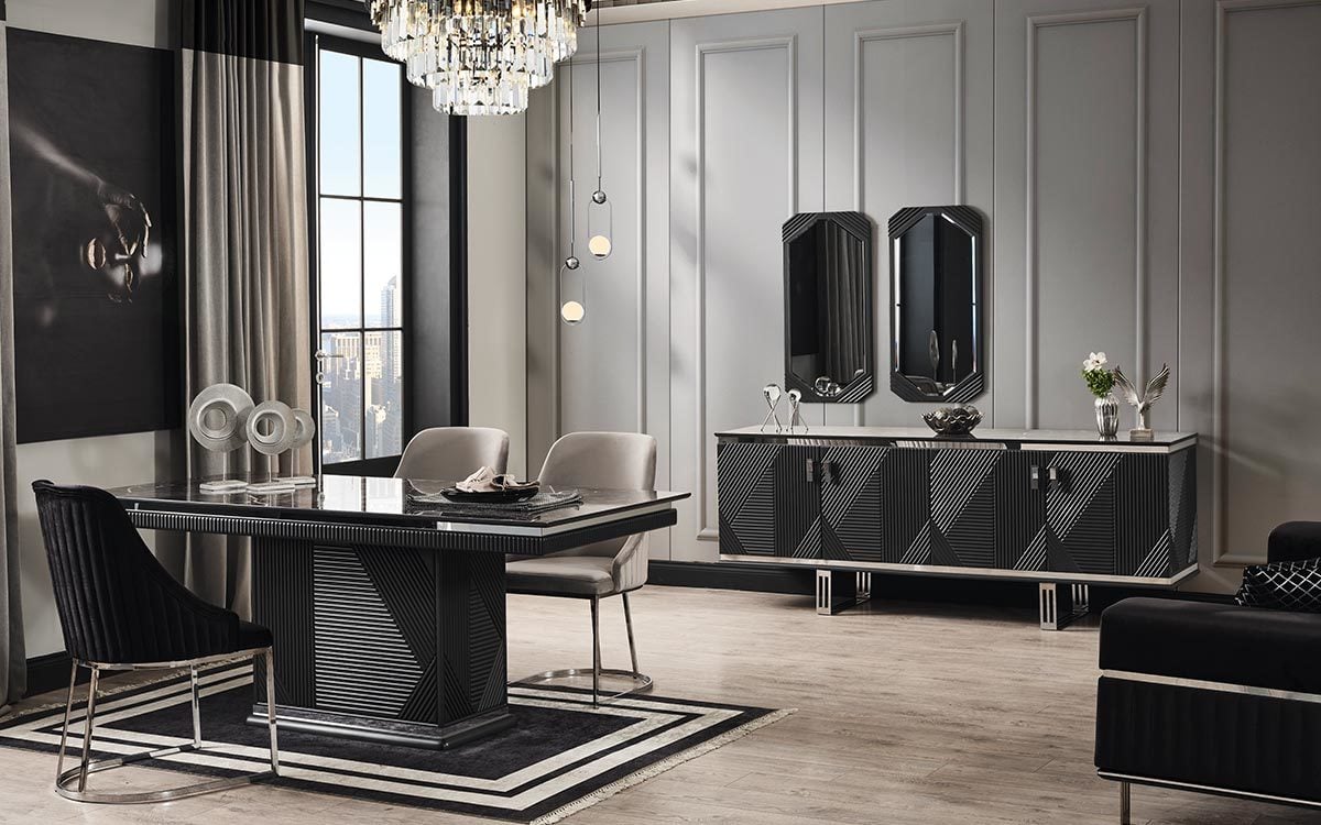 Dubai Yemek Odası Takımı - Siyah