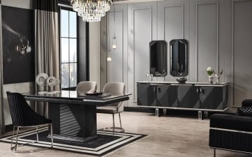 Dubai Yemek Odası Takımı - Siyah