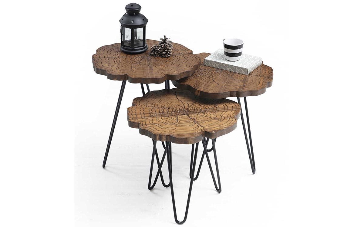 Kütük Zigon Sehpa - Ceviz