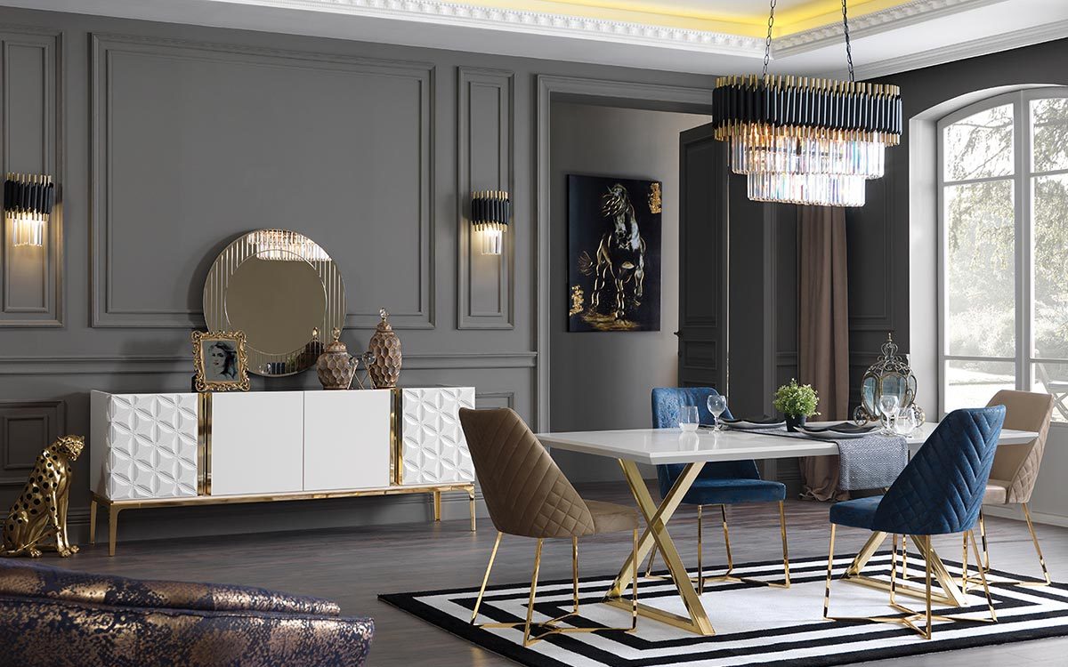 Dome Yemek Odası Takımı - Beyaz