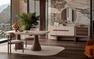 Carloc Yemek Odası Takımı (Koyu Meşe)