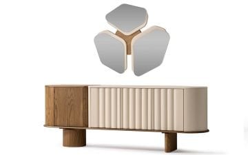 Luther Yemek Odası Takımı (Beyaz-Ceviz)