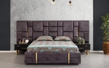 Nelson Yatak Odası Takımı (Antrasit, Mürdüm)